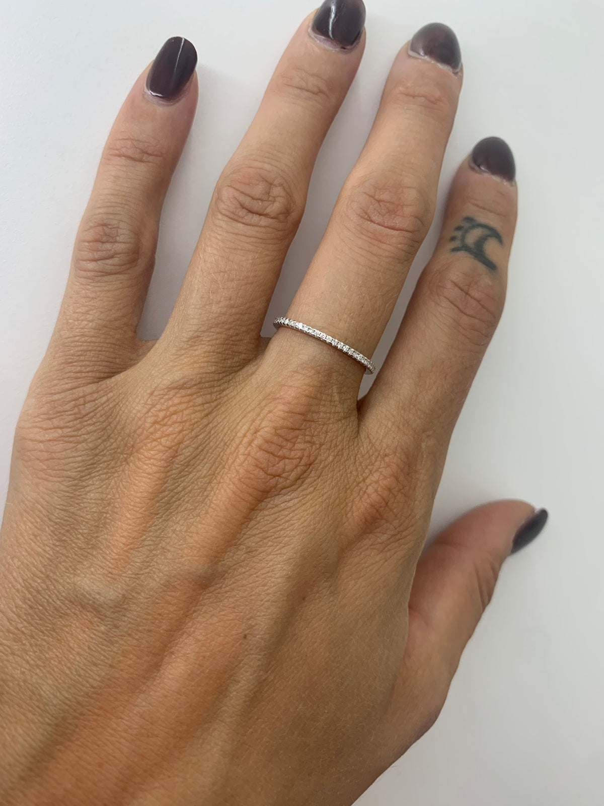Silver micro diamanté ring