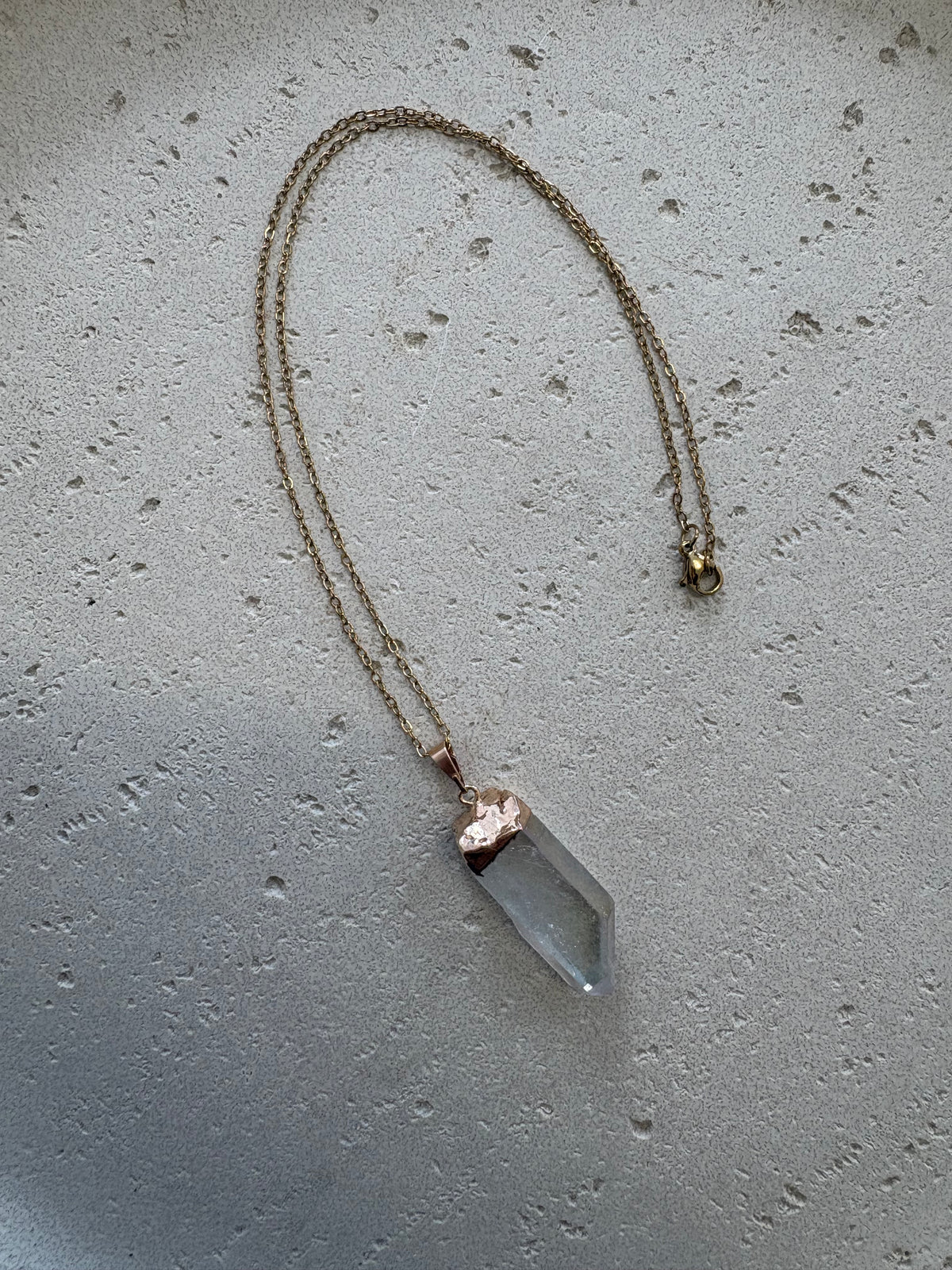 Clear quartz point necklace