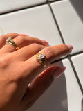 Rainbow moonstone ring
