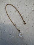 Gold clear quartz necklace