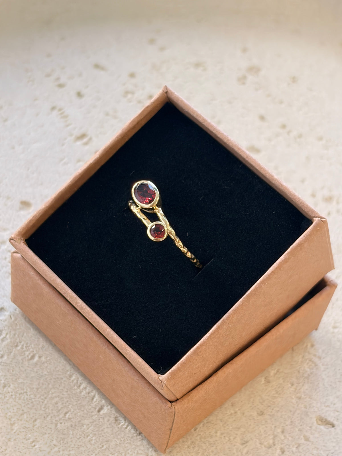 Garnet Double ripple ring