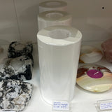 Selenite tower tealight holder
