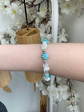 Amazonite/moonstone chip bracelet
