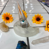 turquoise flower silver ring