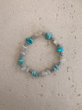 Amazonite/moonstone chip bracelet
