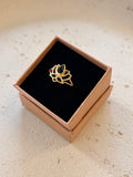 Black Onyx Lotus Ring