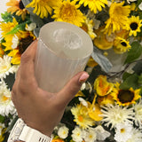 Selenite tower tealight holder