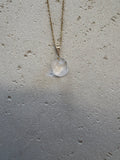 Gold clear quartz necklace