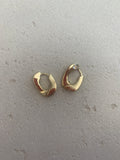 Gold square huggie hoops large