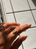 Rainbow moonstone ring