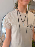 Suede crystal necklace