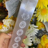 Selenite chakra wand