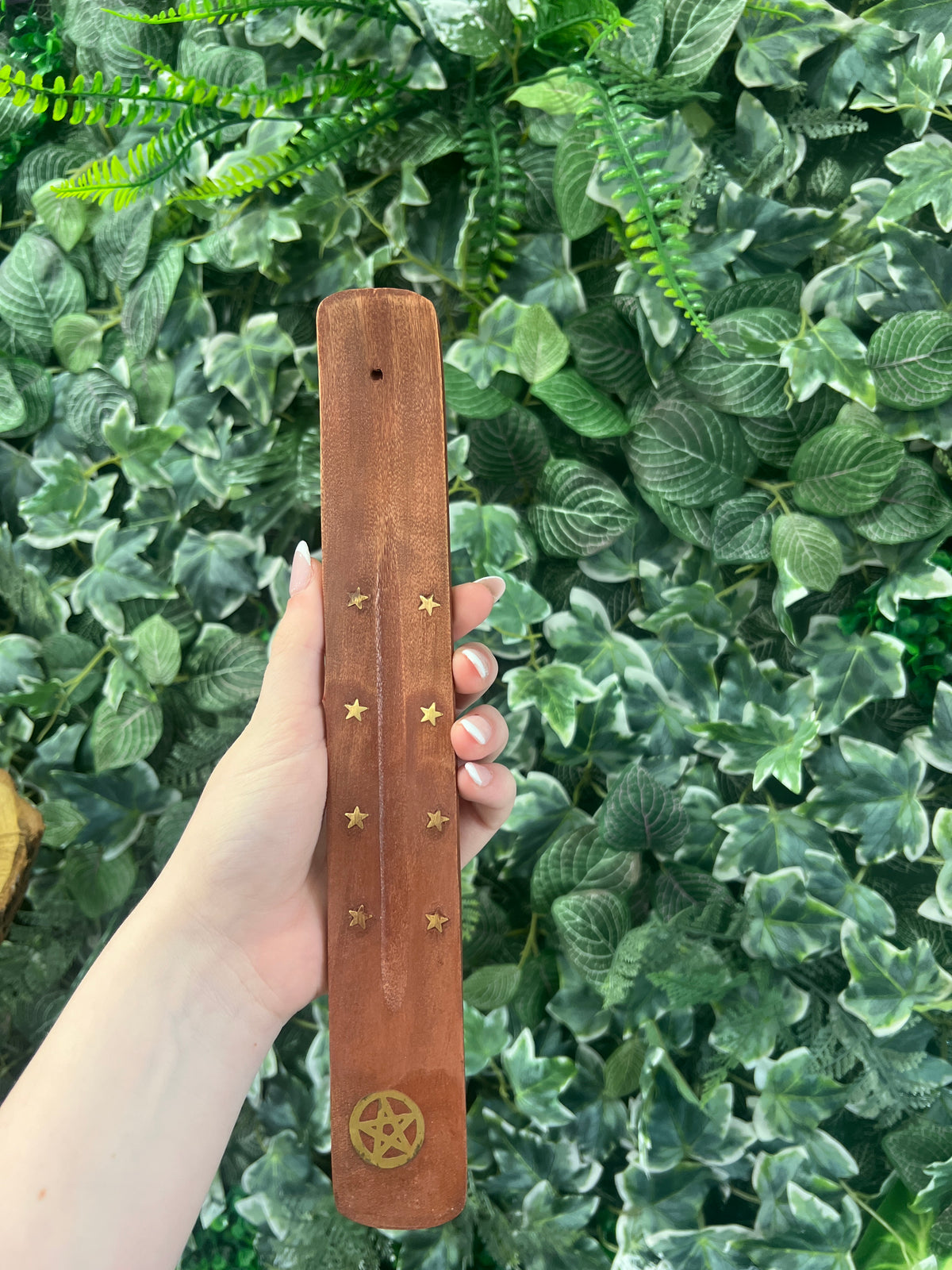 wooden and gold incense holder