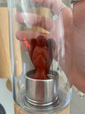 Crystal bottle red jasper angel