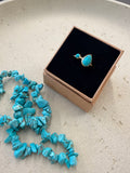Turquoise pear ring