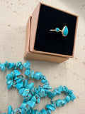 Turquoise pear ring