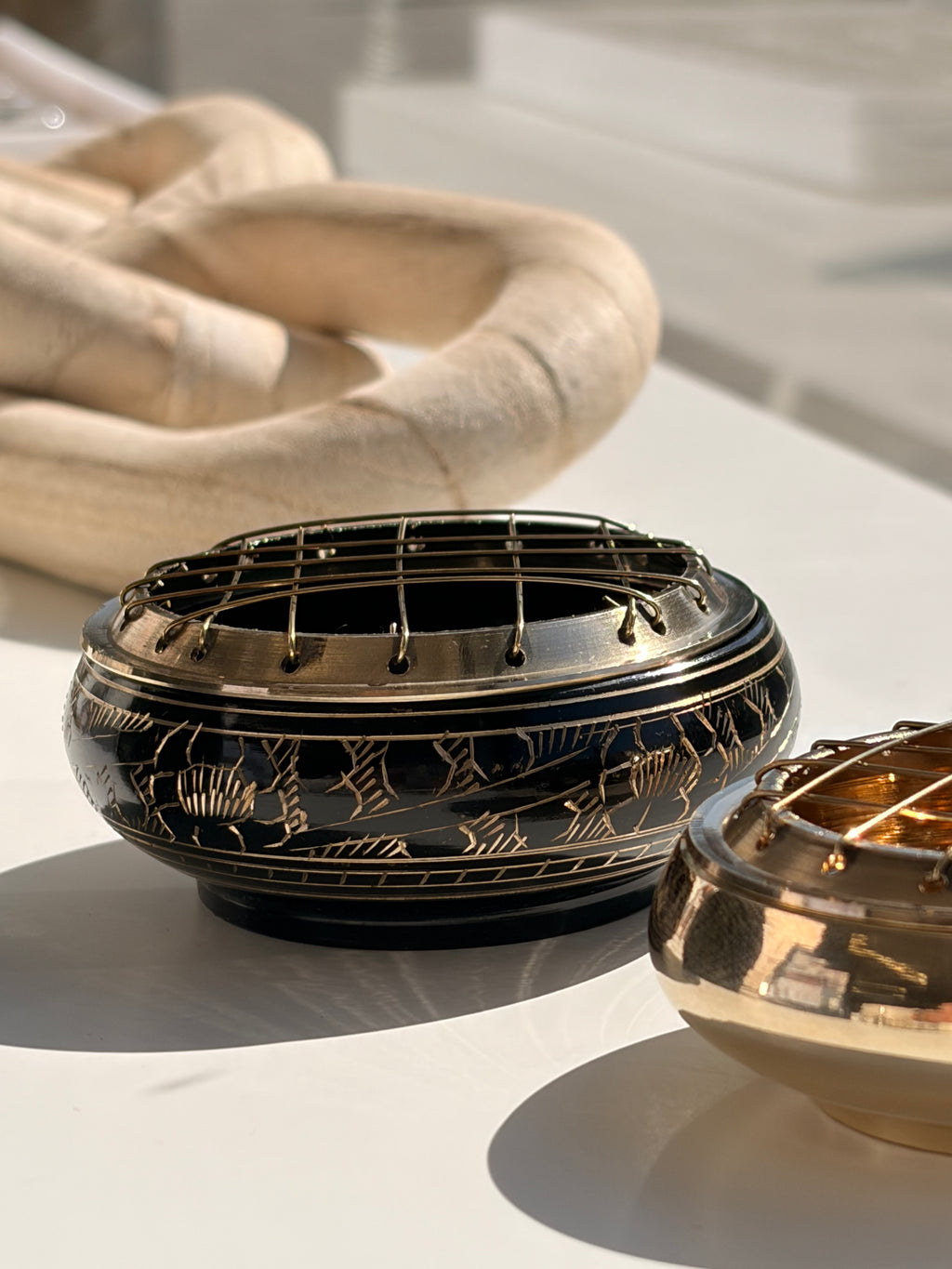 Black Engraved Resin burner