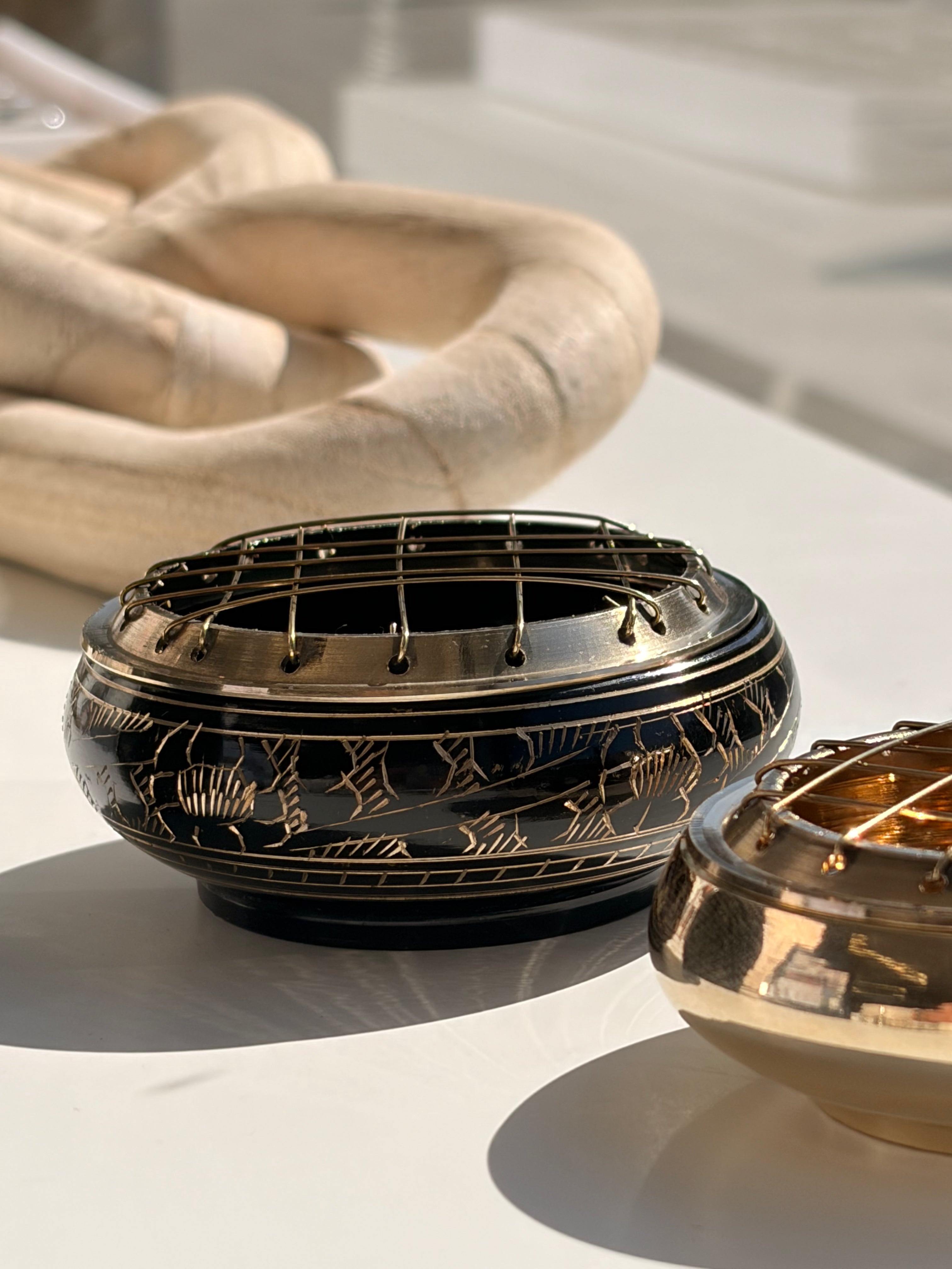 Black Engraved Resin burner