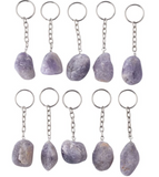 Amethyst egg keyring