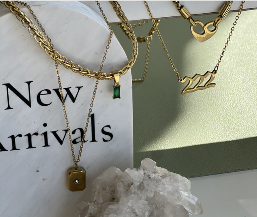 Angel number necklace gold
