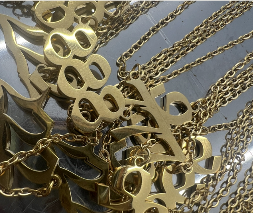 Angel number necklace gold