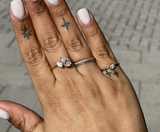 Moissanite double pear ring