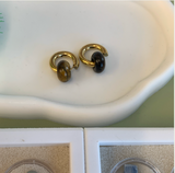 Tiger eye hoops