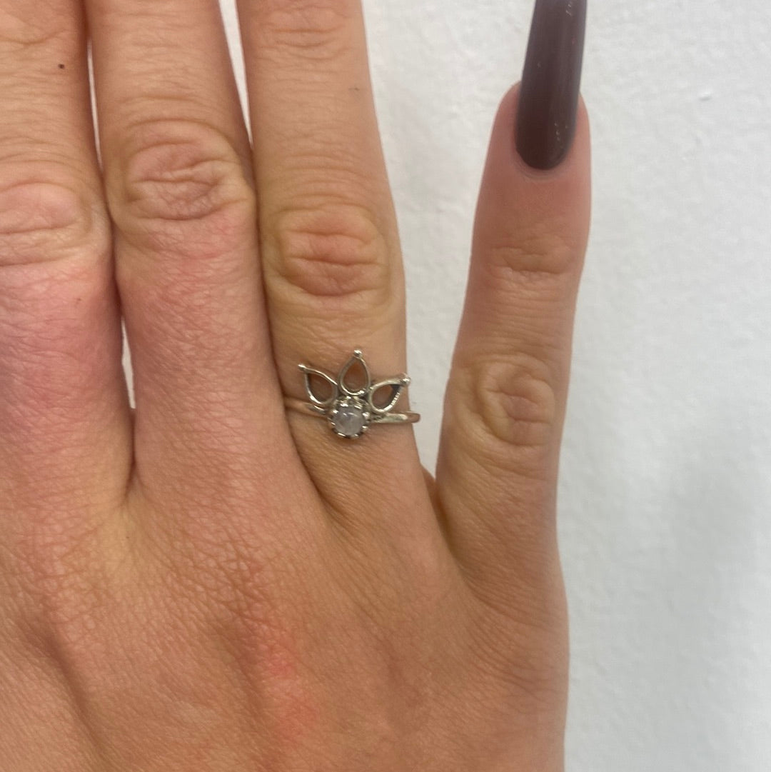 moonstone lotus ring