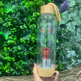 Crystal bottle red jasper angel