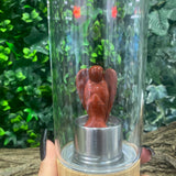 Crystal bottle red jasper angel
