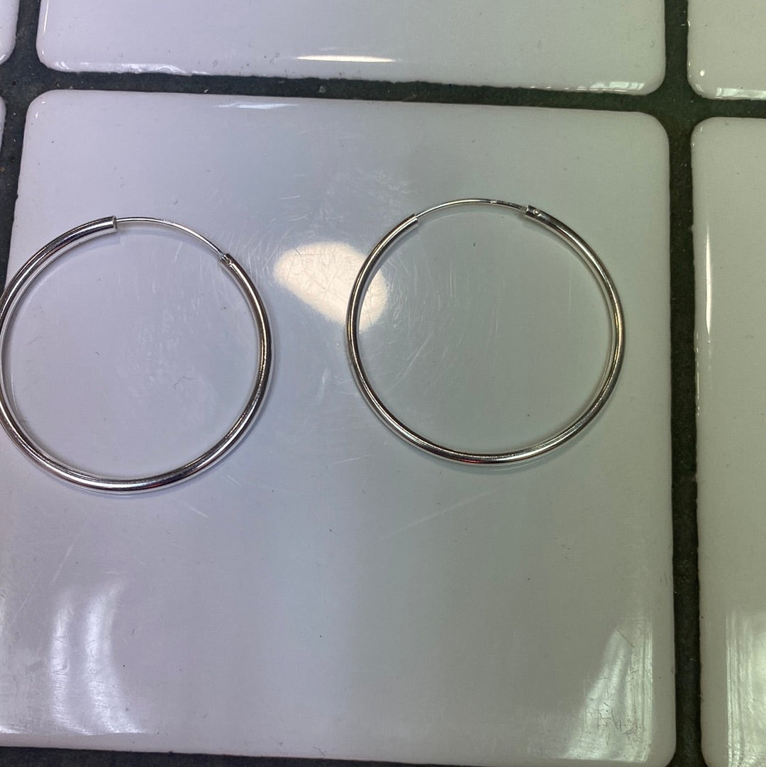 silver hoops L (41761)